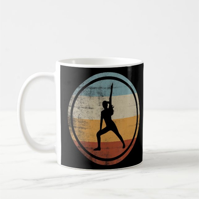 Retro Vintage Yoga Pilates Training Yoga  Coffee Mug (Left)