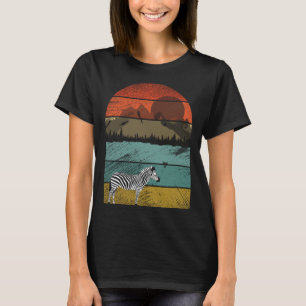 Retro vintage Zebra and cute animal 4 T-Shirt