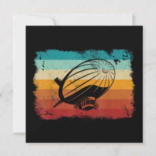 Retro Vintage Zeppelin Dirigible Airship Zepplin L Invitation