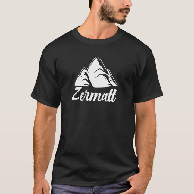 Retro Vintage Zermatt Switzerland Vacation  Souven T-Shirt (Front)