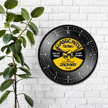 Retro Vinyl 45 Record Personalised Wall Clock<br><div class="desc">Fun,  personalised retro music fan custom wall clock! Except the numbers,  all of the text on this design is in a template form.  Change all the text or leave some as is,  for the perfect personalised,  retro 45 vinyl record music lover gift!</div>