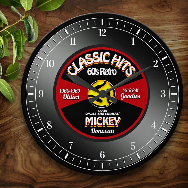 Retro Vinyl 45 Record Personalised Wall Clock (Creator Uploaded)