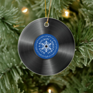 Retro Vinyl Album Vintage Record Christmas Ceramic Tree Decoration