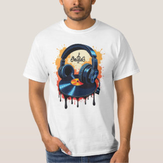 Retro Vinyl Beats & Headphones T-Shirt