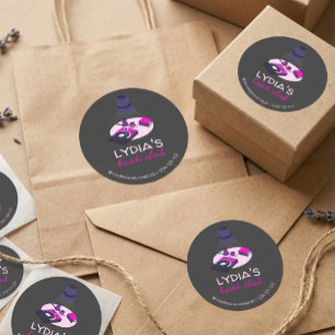 Retro Vinyl & Coffee Book Club Personalised Classic Round Sticker