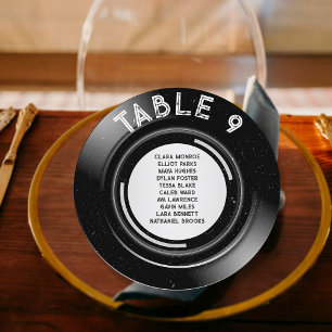 Retro Vinyl Groovy Music Wedding Seating Chart  Holiday Card