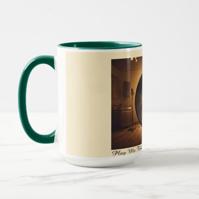 Retro Vinyl Guitar Coffee Mug (Left)
