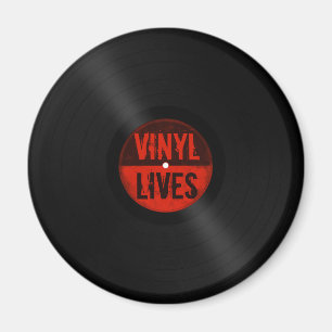 Retro Vinyl Lives Magnet