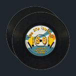 Retro Vinyl Record 60th Birthday Party Round Inv Invitation<br><div class="desc">Funny visual with a real 45 rpm vinyl record (image printed) for your 60th birthday party on recto-verso round shape invitation card. Matching hard cover guest book and stickers. Amaze your friends and family with this 60's vintage record-like!</div>