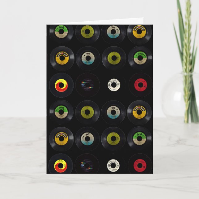 Retro Vinyl Record Album Blank Card (Front)