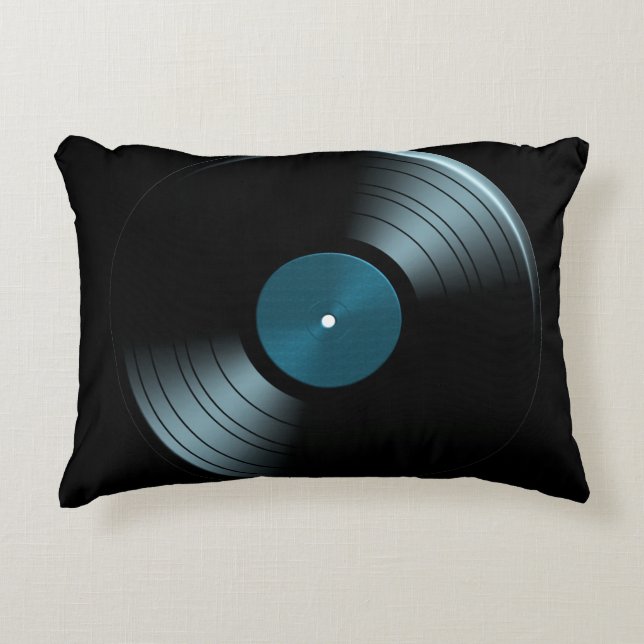 Retro Vinyl Record Album Home Decor Pillow (Front)