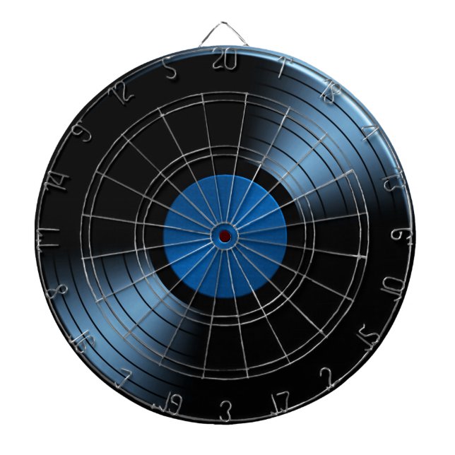 Retro Vinyl Record Album in Blue Dartboard (Front)
