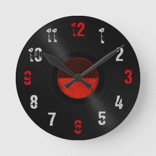 Retro Vinyl Record Album Round Clock