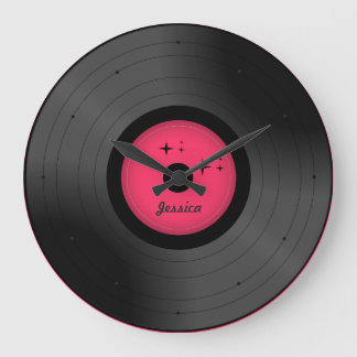 Retro Vinyl Record All Colours Personalised Clock