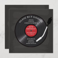 Retro Vinyl Record Birthday Party Invitation