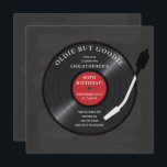 Retro Vinyl Record Birthday Party Invitation<br><div class="desc">Unique retro vinyl record oldie but goodie birthday party invitation set on a black chalkboard background.</div>