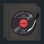 Retro Vinyl Record Birthday Party Invitation<br><div class="desc">Unique retro vinyl record oldie but goodie birthday party invitation set on a black chalkboard background.</div>