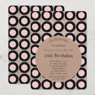 Retro Vinyl Record Birthday Party Invitation