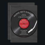 Retro Vinyl Record Birthday Party Invitation<br><div class="desc">Unique retro vinyl record oldie but goodie birthday party invitation set on a black chalkboard background.</div>