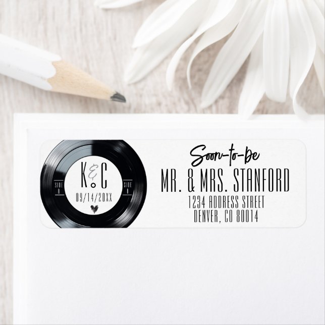Retro Vinyl Record Black and White Music Wedding (Insitu)