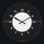 Retro Vinyl Record Black and White W/Clock Face Large Clock<br><div class="desc">Simple,  modern chic home decor piece yet with a vintage retro flair. For retro-style lovers or music lovers.</div>