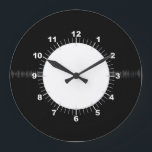 Retro Vinyl Record Black and White W/Clock Face Large Clock<br><div class="desc">Simple,  modern chic home decor piece yet with a vintage retro flair. For retro-style lovers or music lovers.</div>