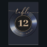 Retro Vinyl Record Black Wedding  Table Number<br><div class="desc">Retro Vinyl Record Black Wedding Table Numers.</div>