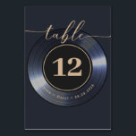 Retro Vinyl Record Black Wedding  Table Number<br><div class="desc">Retro Vinyl Record Black Wedding Table Numers.</div>