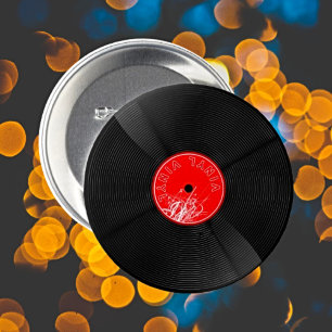 Retro Vinyl Record Button – Cool Realistic Design