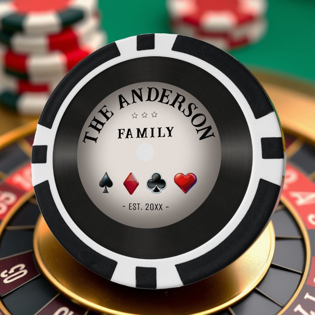 Retro Vinyl Record Casino Family Wedding Poker Chips (Creator Uploaded)