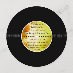 Retro Vinyl Record Fall Wedding Invites