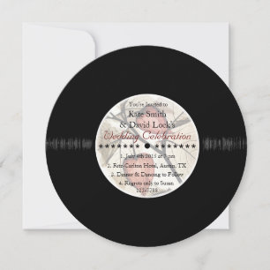 Retro Vinyl Record Fall Wedding Invites