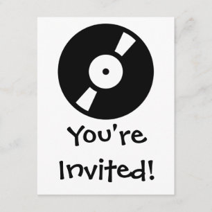 retro vinyl record invitation