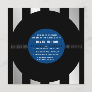 Retro Vinyl Record l Modern Bachelor Party Invites