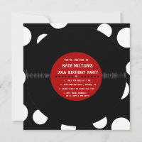 Retro Vinyl Record l Modern Birthday Party Invites