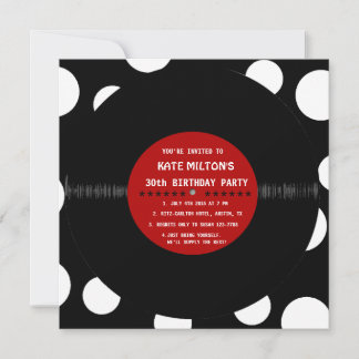 Retro Vinyl Record l Modern Birthday Party Invites