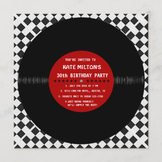 Retro Vinyl Record l Modern Birthday Party Invites