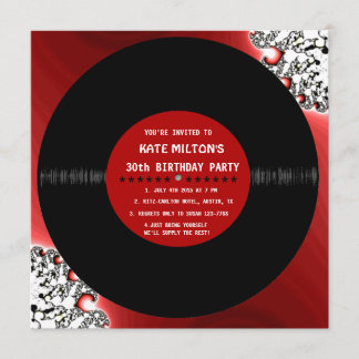 Retro Vinyl Record l Modern Birthday Party Invites