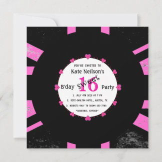 Retro Vinyl Record l Modern Sweet 16 B'day Invitation