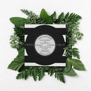 Retro Vinyl Record Modern Chic Wedding Invitation