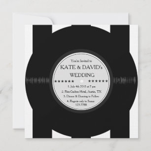 Retro Vinyl Record Modern Chic Wedding Invites