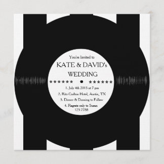 Retro Vinyl Record Modern Chic Wedding Invites