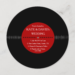 Retro Vinyl Record Modern Wedding Invites