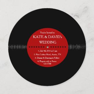 Retro Vinyl Record Modern Wedding Invites