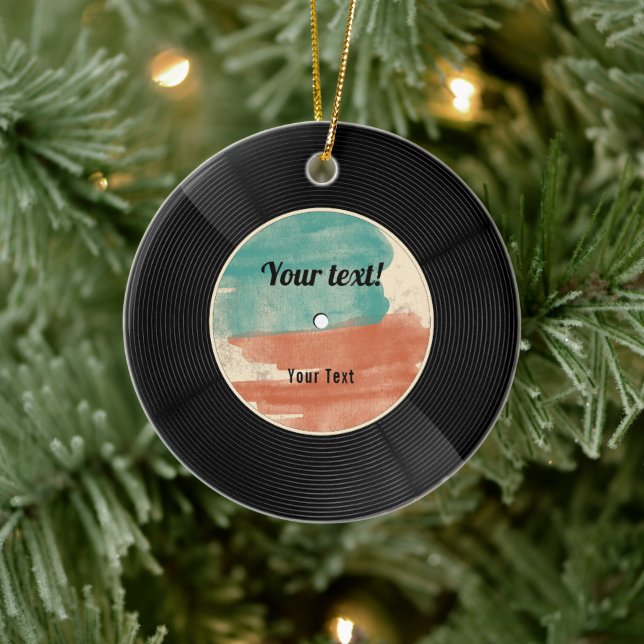 Retro Vinyl Record Music Album  Ceramic Tree Decoration (Tree)