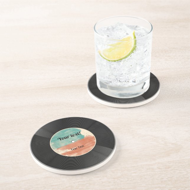 Retro Vinyl Record Music Album  Coaster (Side)