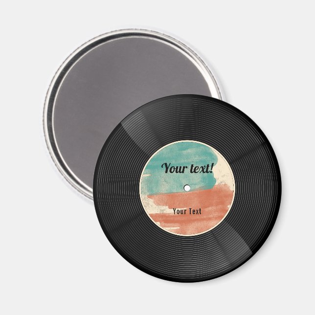 Retro Vinyl Record Music Album  Magnet (Front/Back)