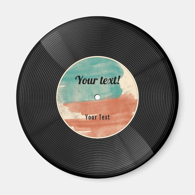 Retro Vinyl Record Music Album  Magnet (Front)