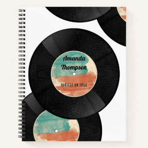 Retro Vinyl Record Music Album   Notebook