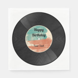 Retro Vinyl Record Music Birthday Party  Napkin